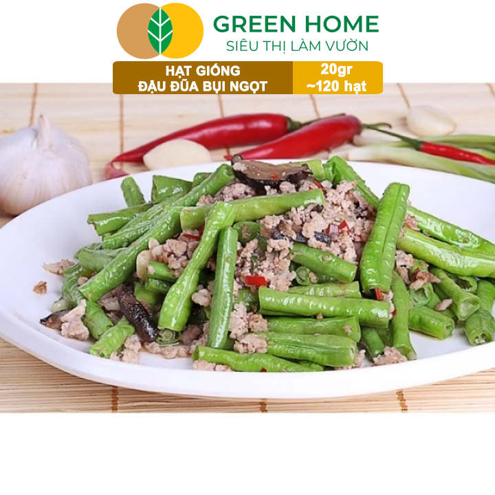 Hạt Giống Đậu Đũa Ngọt Lùn, Greenhome, Gói 20GR~120 hạt, Dễ Trồng Quanh Năm, Nảy Mầm Cao, T37