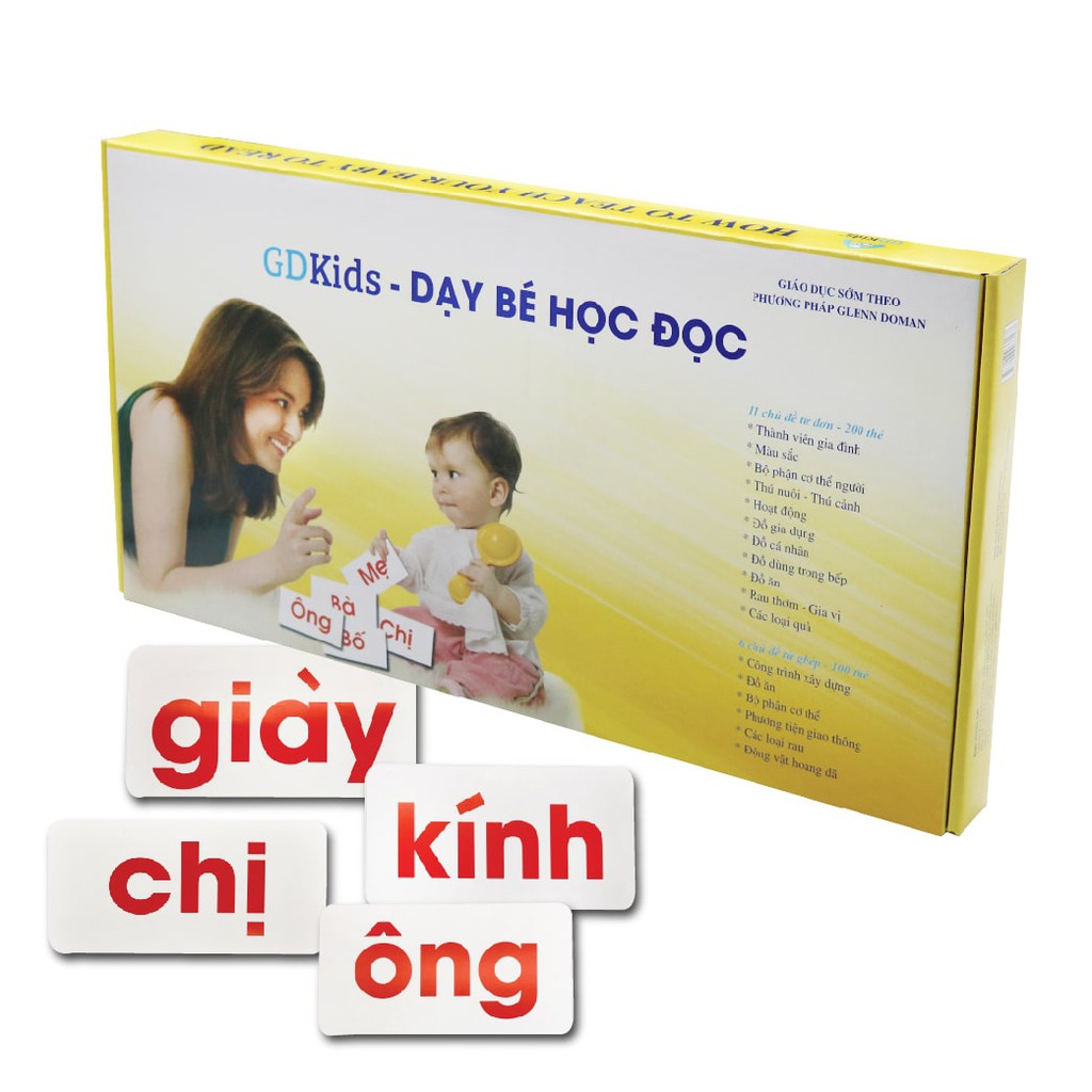 Thẻ Học Flashcard Glenn Doman Chuẩn Cho Bé - Bộ 300 Thẻ Tiếng Việt