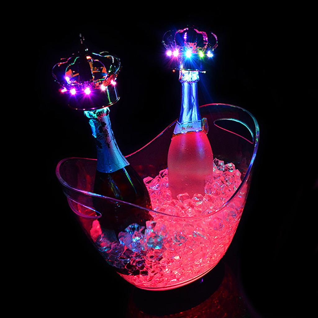 4L LED Ice Cooler Bucket Party Bar Champagne Beer Wine Drinks Box USB Charging 6 Colors