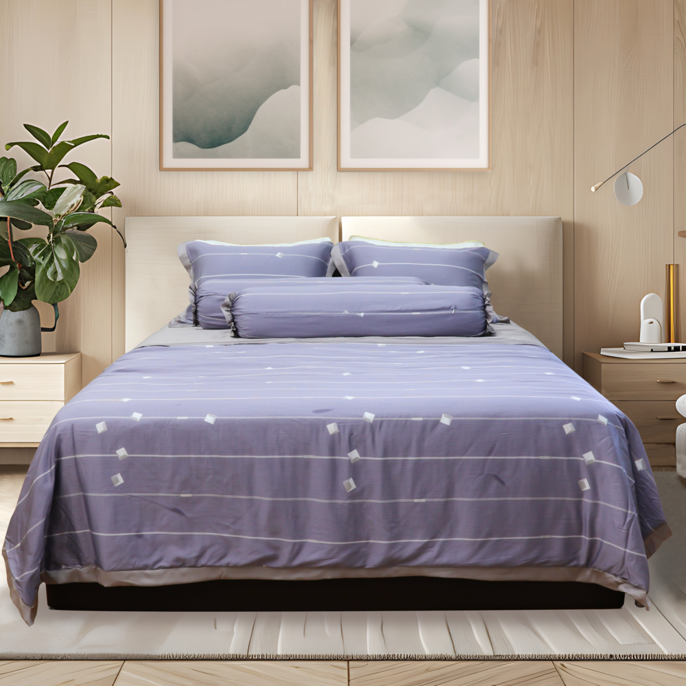 [LỤA TENCEL SIÊU MÁT LẠNH] Bộ 6 món chăn ga gối Tencel Pristine NP8906 KÈM MỀN nhiều size 100% tencel 80s chính hãng 1m6x2m, 1m8x2m, 2mx2m2