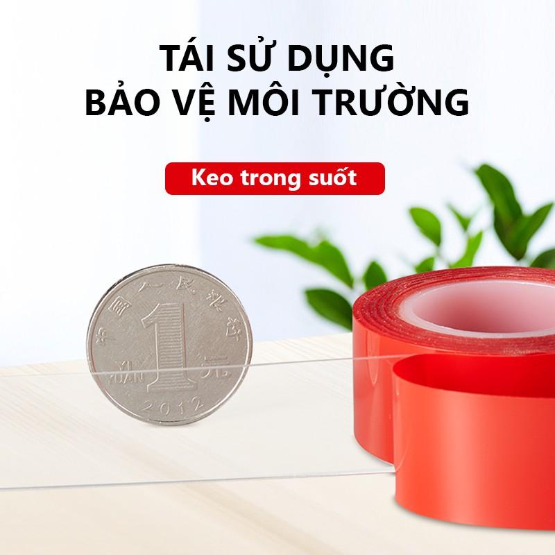 Băng keo silicon 2 mặt trong suốt cuộn 3 mét cực dính