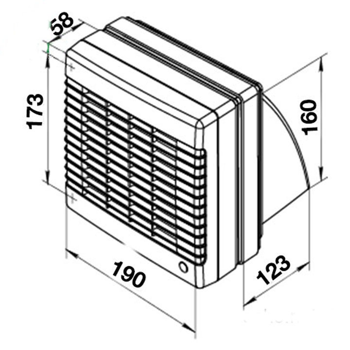 Quạt Thông Gió Gắn Tường Vents 125 MAO 2 Turbo Hàng Nhập Châu Âu- Hàng Chính Hãng