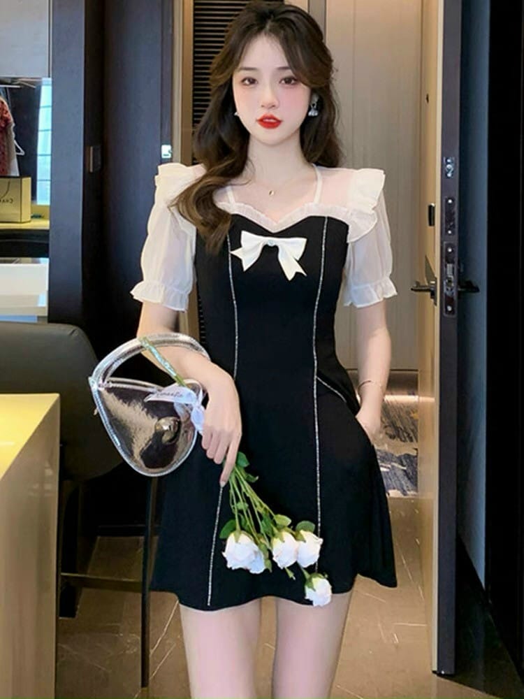 Set Bộ Short Phối Lụa Đính Nơ
