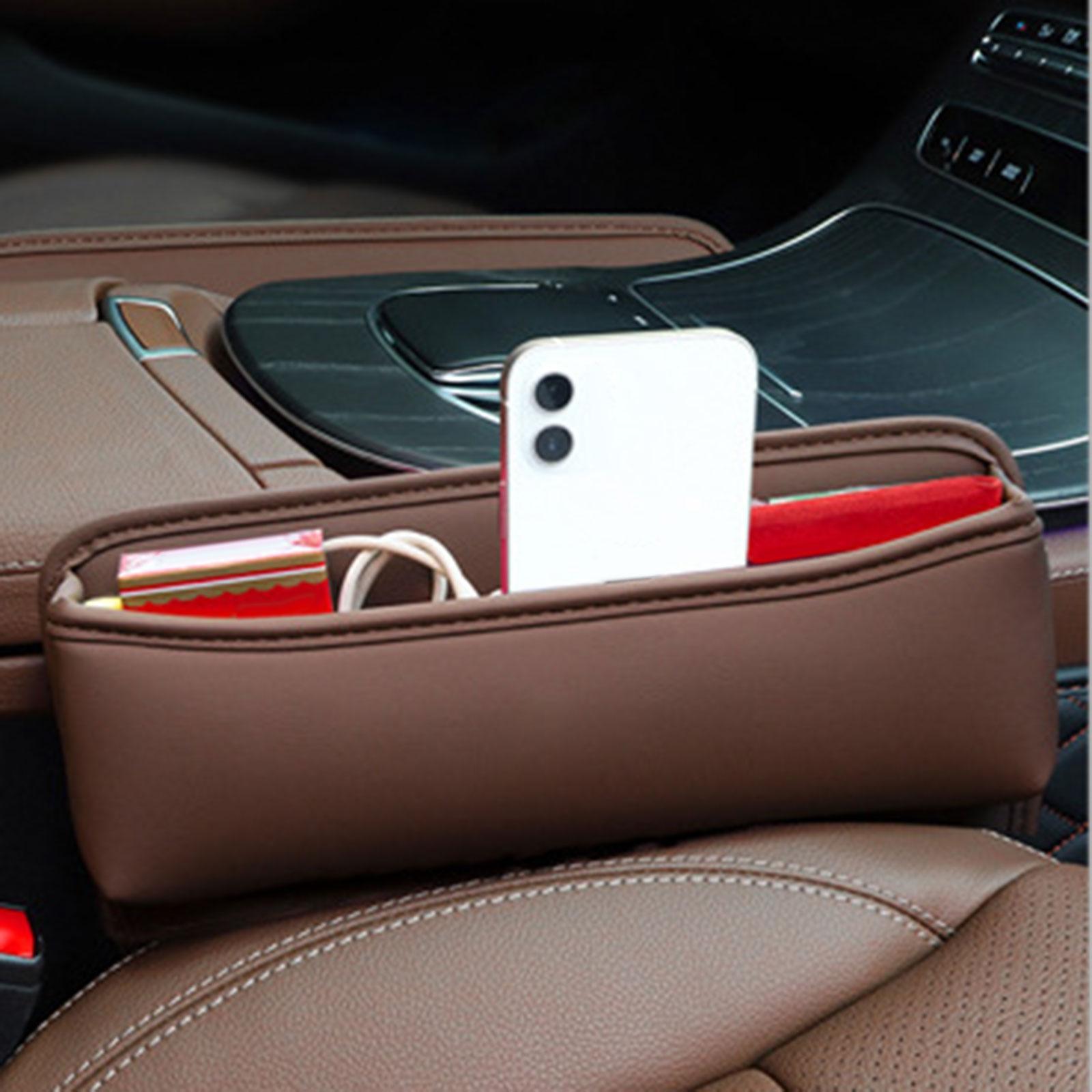 Pu leather car console side seat filler Chestnut Brown