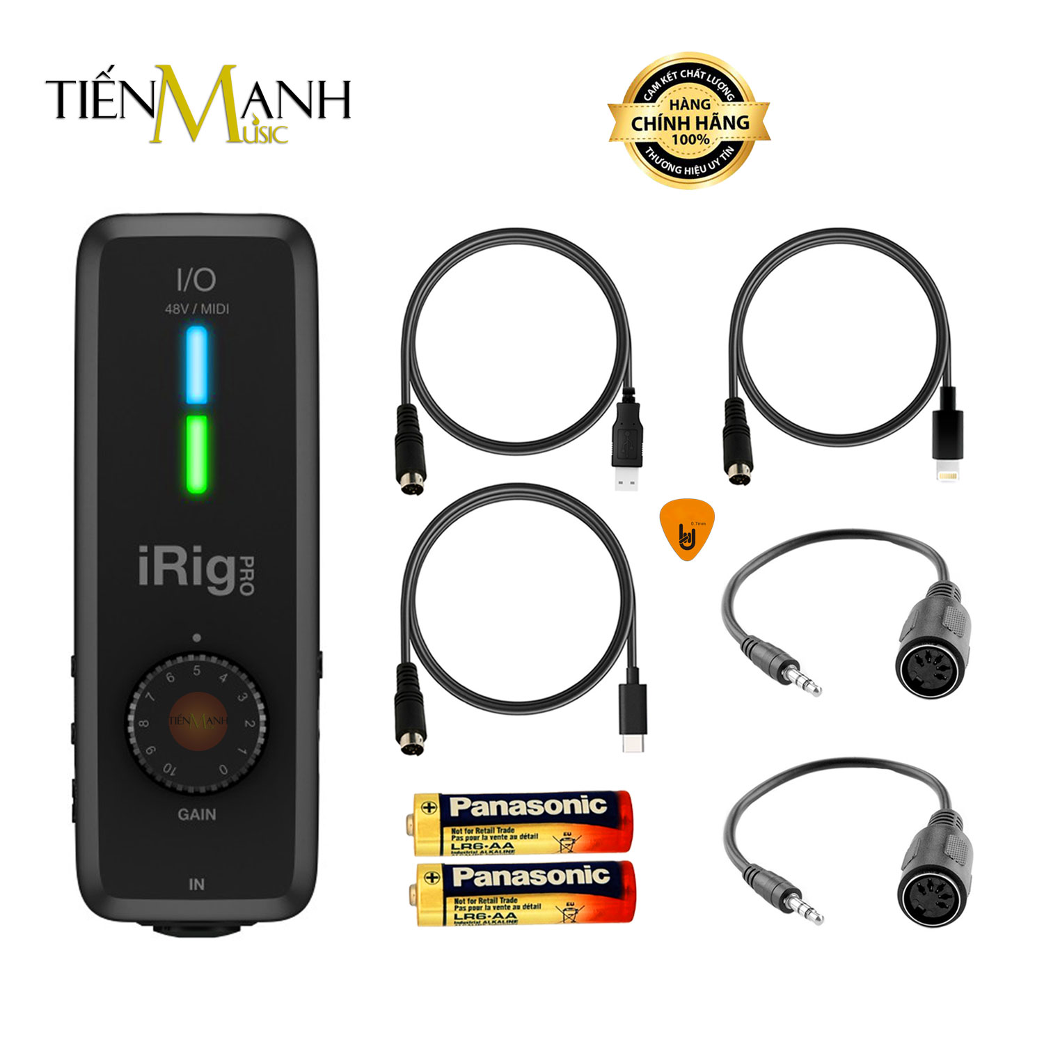 Soundcard Thu Âm LiveStream IK Multimedia iRig Pro I/O Cho Điện Thoại Kết Nối Nhạc Cụ Và Guitar Pickup Audio Interface Live Stream Hàng Chính Hãng - Kèm Móng Gẩy DreamMaker