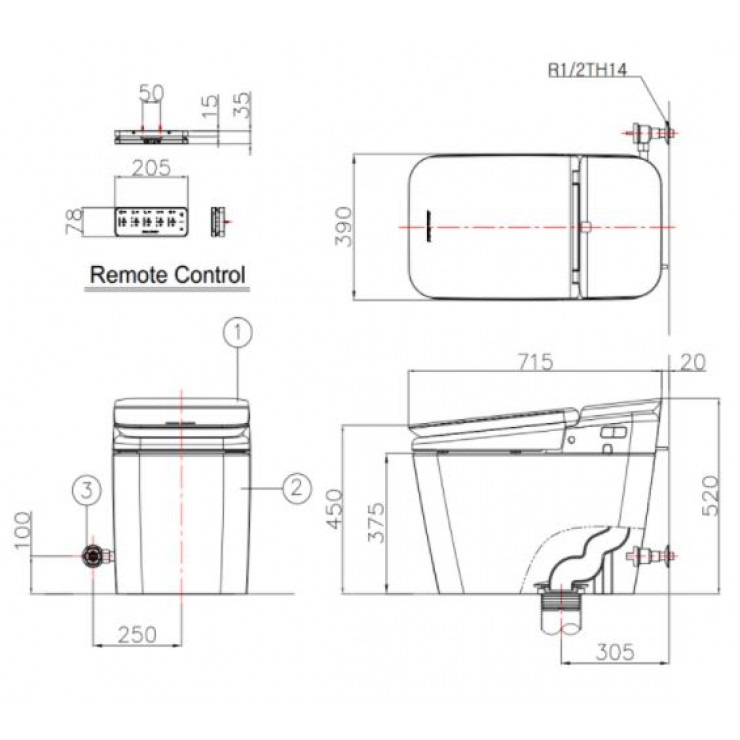 Bồn Cầu Điện Tử American Standard KP-8312 PLAT Nắp Tự Động