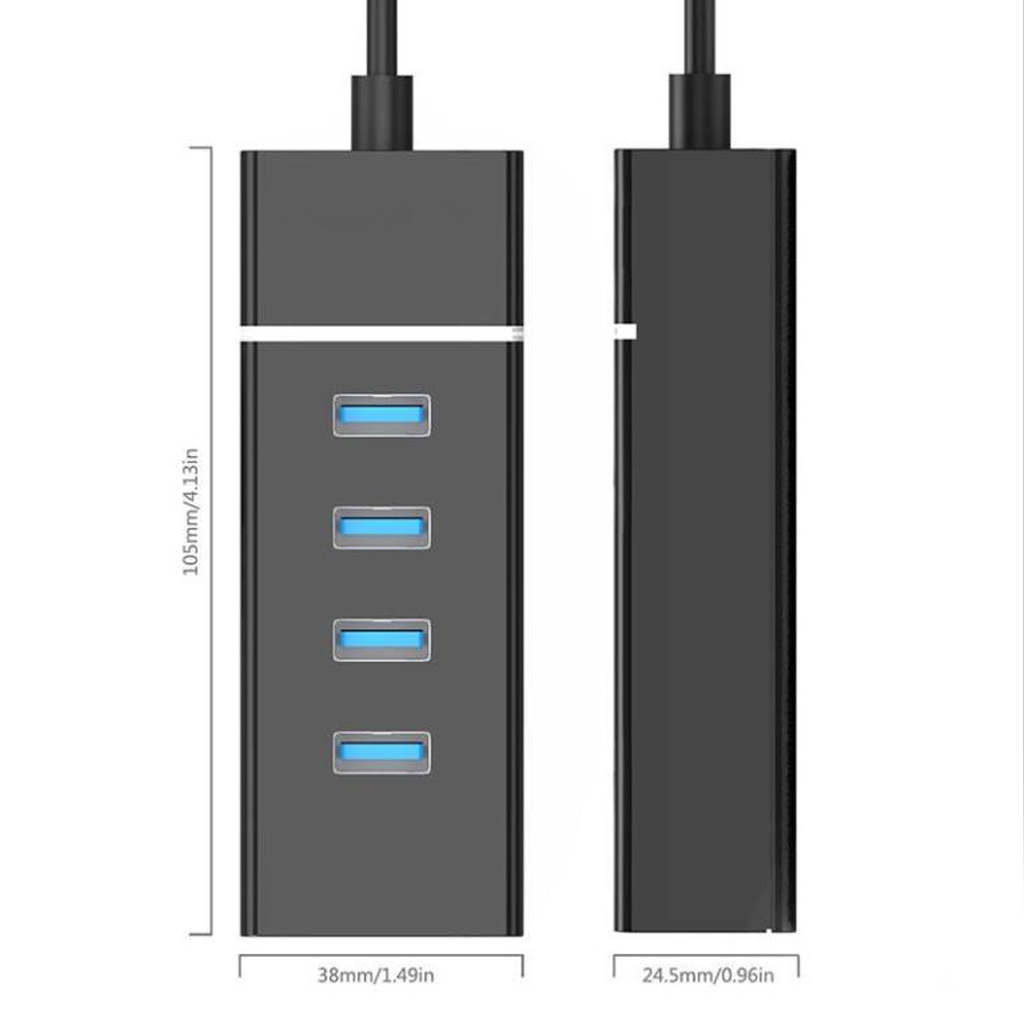 Hub 4 cổng USB 3.0 Bộ Chia Cổng USB Mở Rộng Cho Laptop PC Máy Tính Hỗ Trợ Sạc Pin Kết Nối Đa Năng Ổ Cứng Bàn Phím Chuột Máy In Thiết Bị Ổ Chia USB - Hàng Chính Hãng