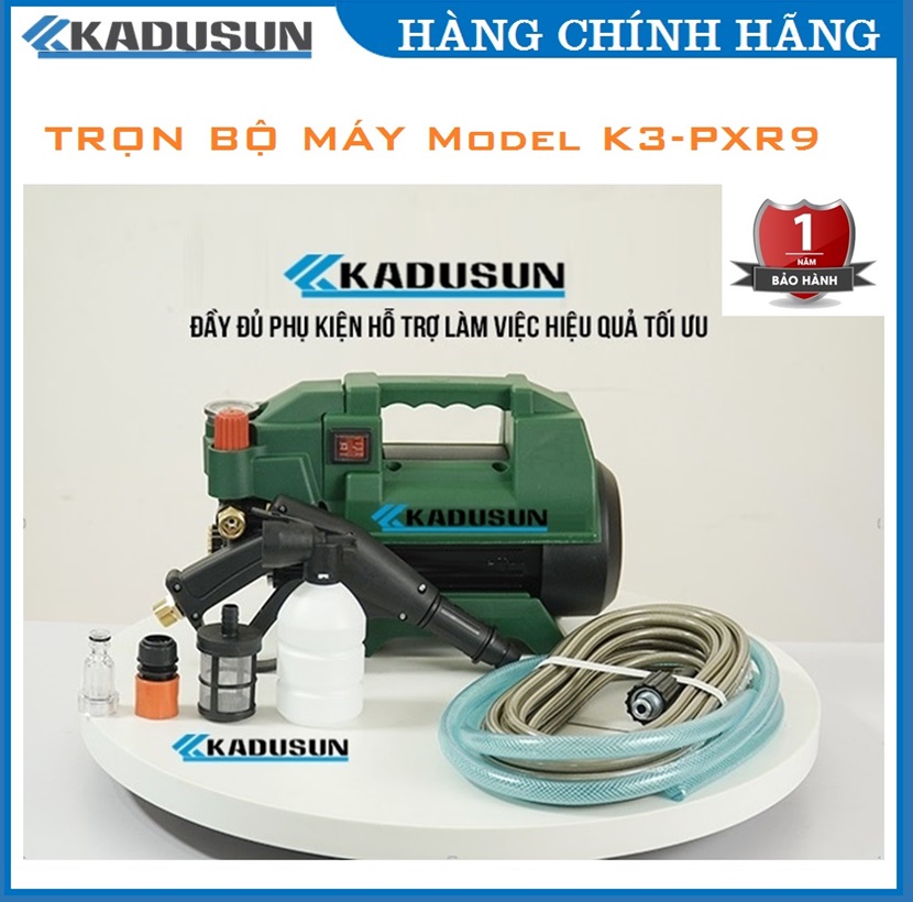 Máy rửa xe máy phun xịt rửa áp lực cao mô tơ cảm ứng từ lõi đồng điều chỉnh áp lực nước tự hút nước thông minh Hàng chính hãng Kadusun [K3-PXR9 K5-PXR9