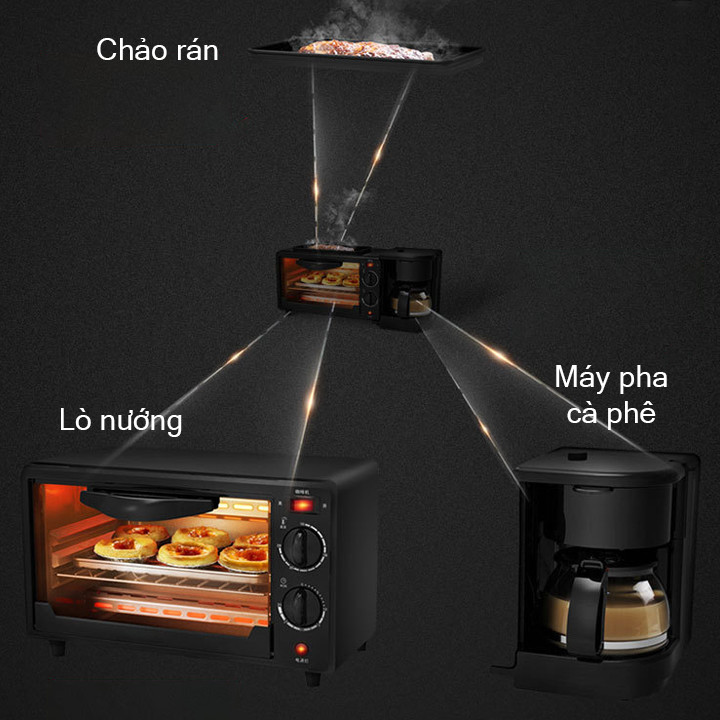 Lò vi sóng - Máy nướng bánh mì - Máy nướng bánh mì 3 in 1 - Lò vi sóng có nướng - Máy pha cà phê - Máy làm bữa sáng 3 in 1