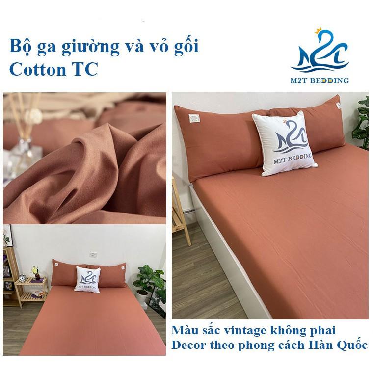 Bộ ga giường và vỏ gối Cotton Tici M2T Bedding ga gối Cotton Hàn Quốc đủ size drap nệm