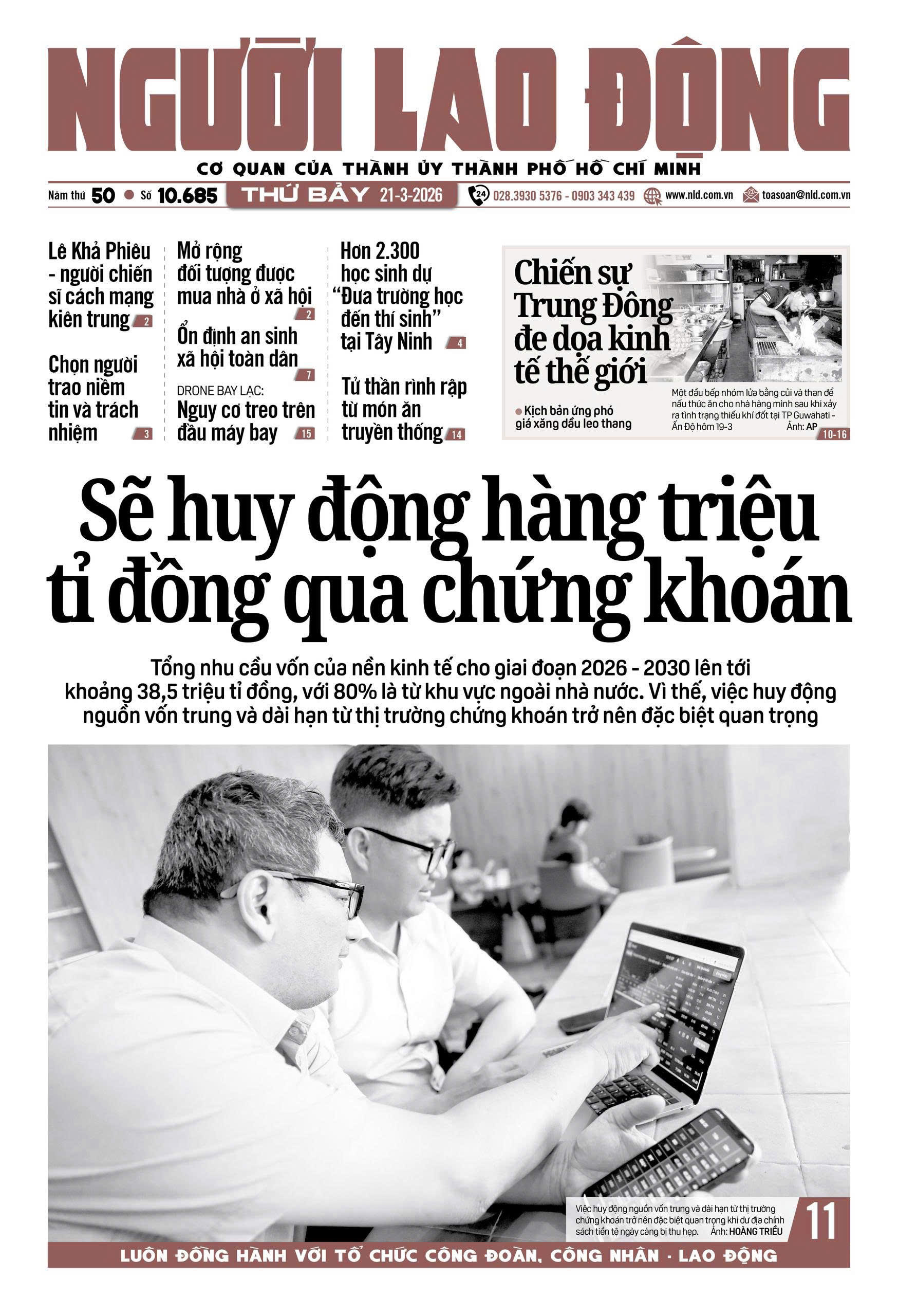 Nhật báo Người Lao Động từ ngày 16-03-2026 đến 22-03-2026