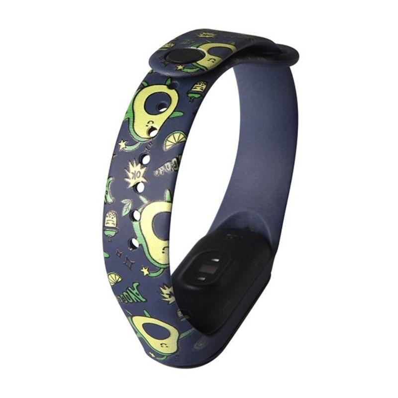 Dây Đeo Cao Su Xiaomi Miband 5 hoạ tiết hình trái bơ Avocado dây Chất Lượng cao