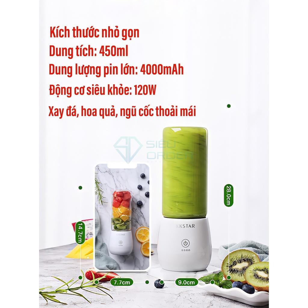 Máy xay sinh tố cầm tay KKSTAR JUICECUP dung tích 450ml pin 4000mAh công suất 120W