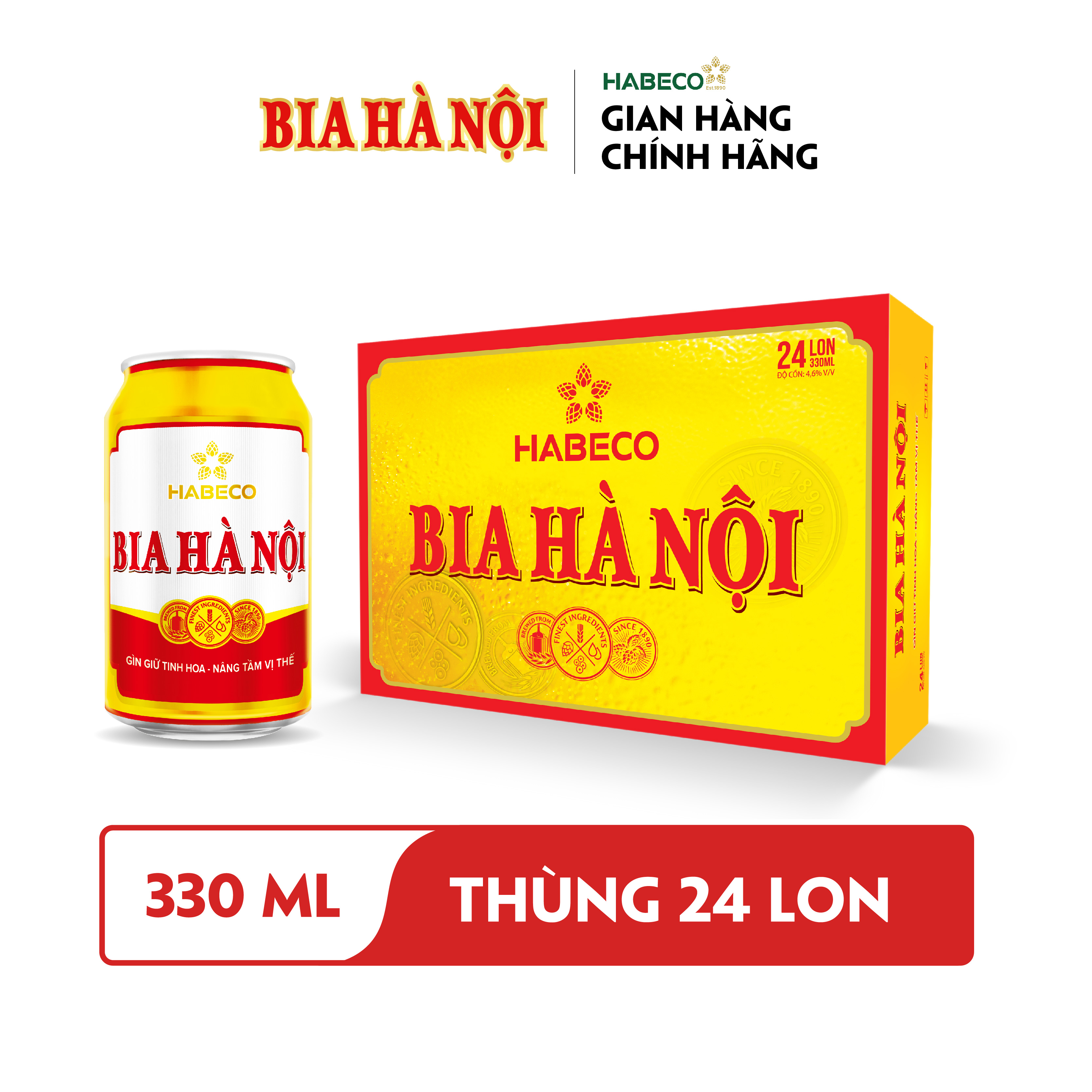 Combo 2 Thùng Bia Hà Nội - Thùng 24 lon 330ml