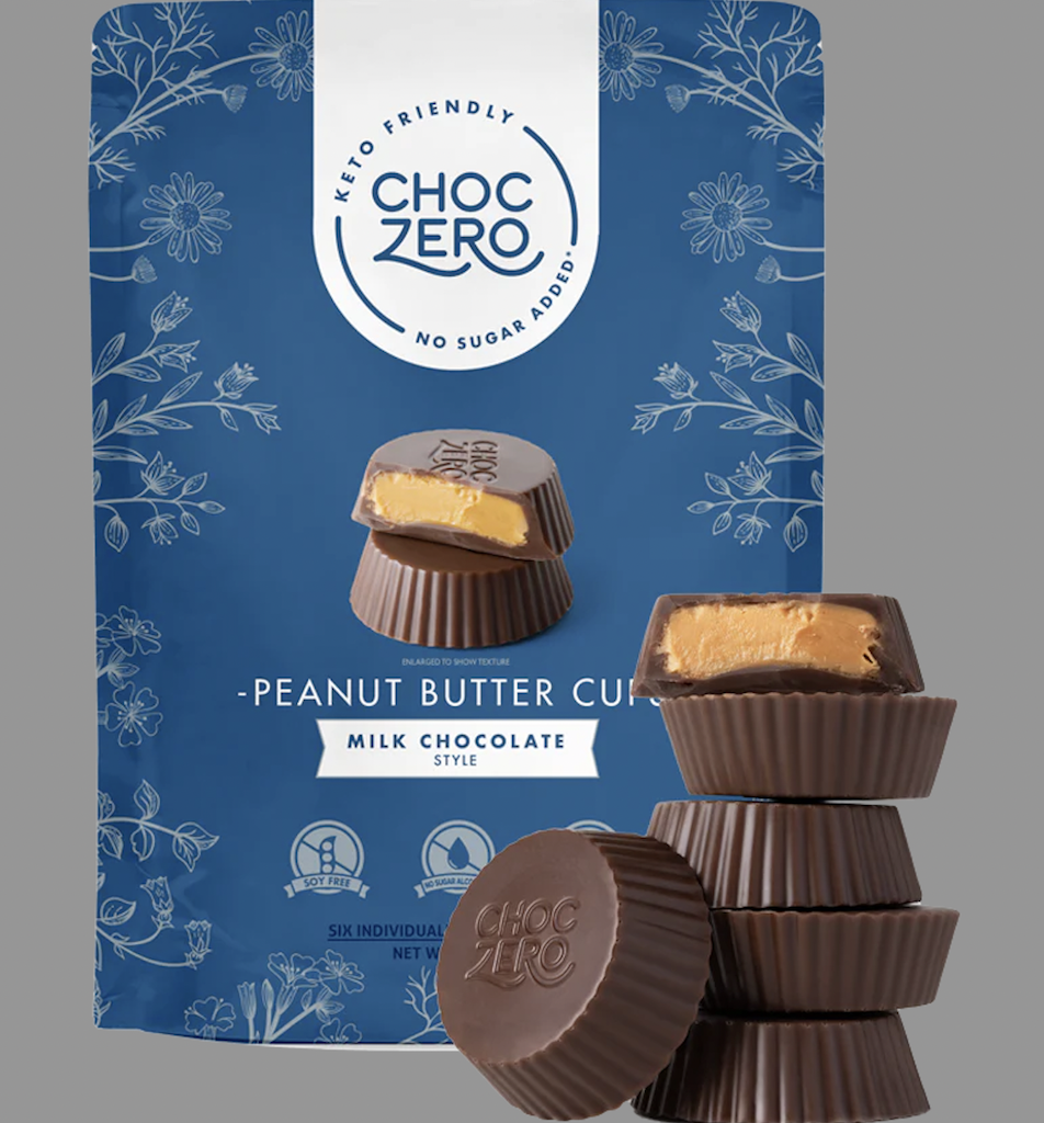 TÚI SOCOLA SỮA BỌC BƠ ĐẬU PHỘNG Choczero Milk Chocolate Peanut Butter Cups - KHÔNG ĐƯỜNG SUGAR FREE, ĂN KIÊNG KETO, 3 oz