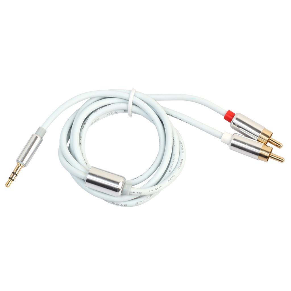 3 FT 3.5mm Stereo Male Plug to 2 RCA Audio Male Adapter Speaker Cable