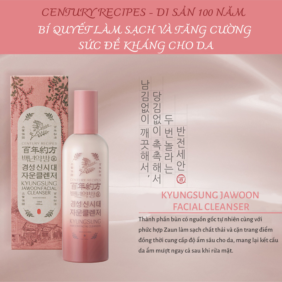 Tẩy trang + Sữa rửa mặt Bùn Khoáng Kyungsung Jawoon Facial Cleanser