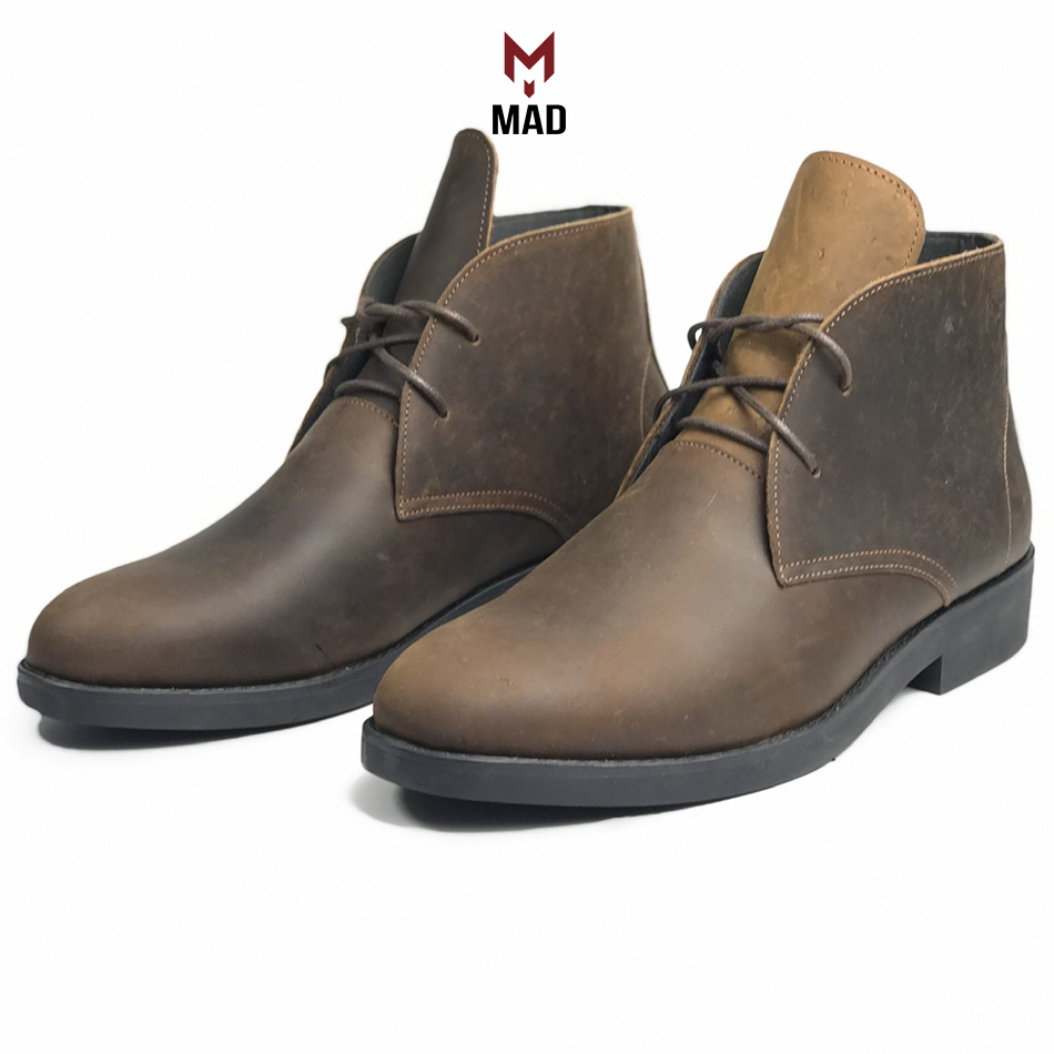 Giày Chukka Boots MAD Brown 3.0 cao cổ nam da bò sáp ngựa điên cao cấp chính hãng giá rẻ nhất hà nội