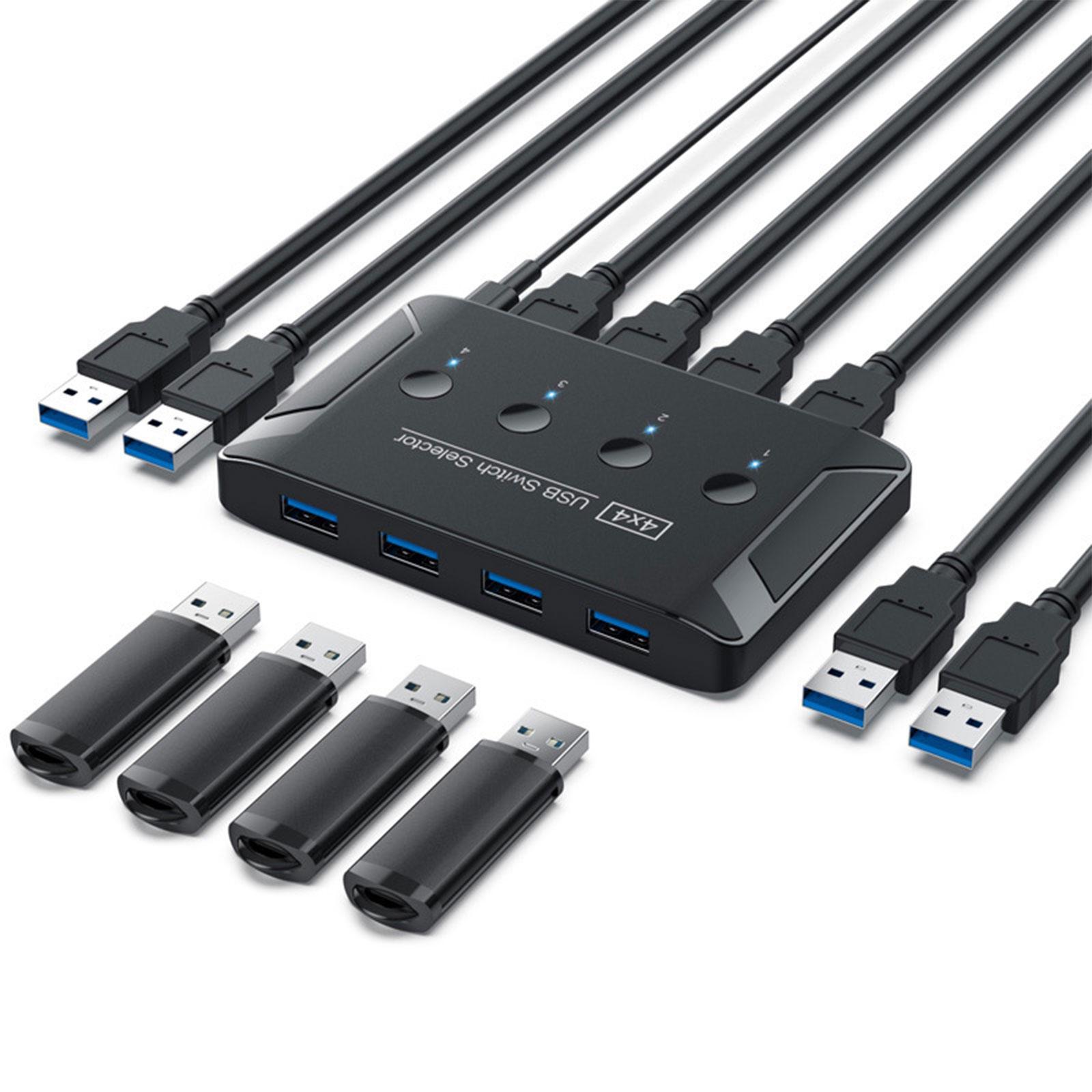 USB 3.0 Switch Selector 4 Port 4 USB Devices USB KVM Switcher for Laptop PC