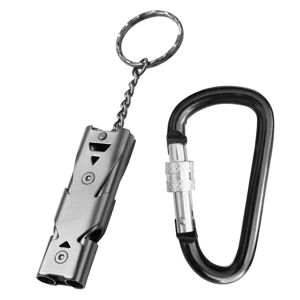 Còi Báo Hiệu Khẩn Cấp Và Móc Khóa Carabiner Chữ D