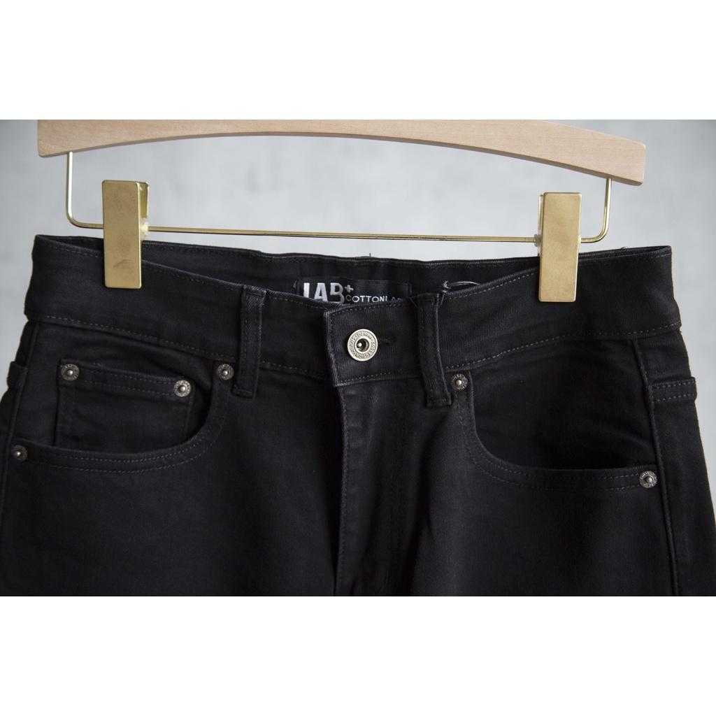 Quần jean nam màu đen cao cấp chất co giãn không phai màu from slimfit thương hiệu LAB - QJLAB10401