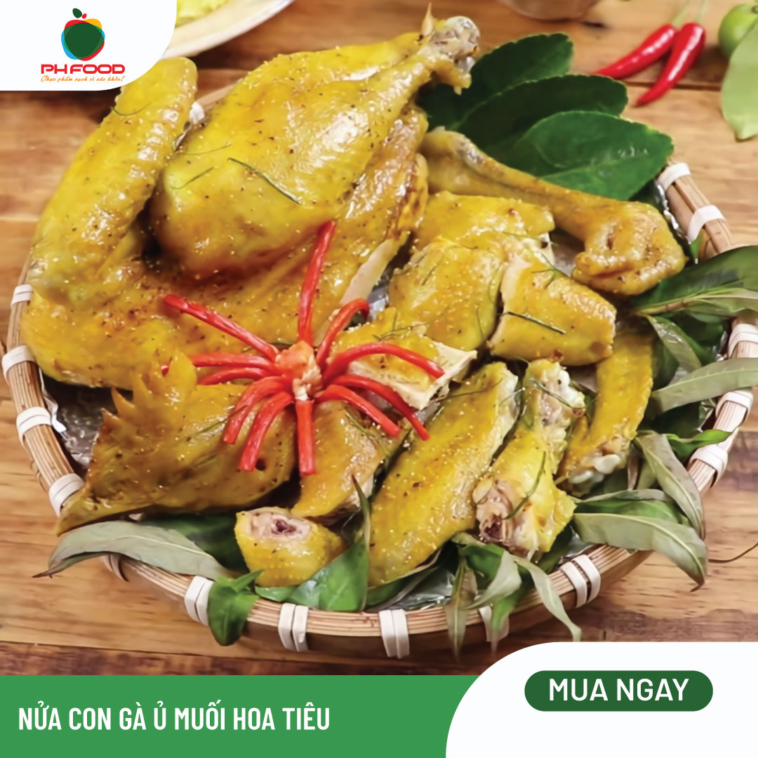 - Gà Ủ Muối Hoa Tiêu Ăn Liền - Nửa Con