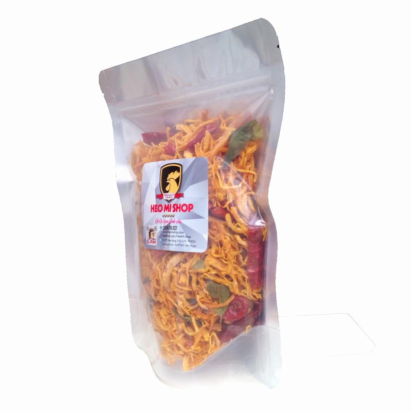 Khô gà lá chanh mềm cay Heo Mi 250g