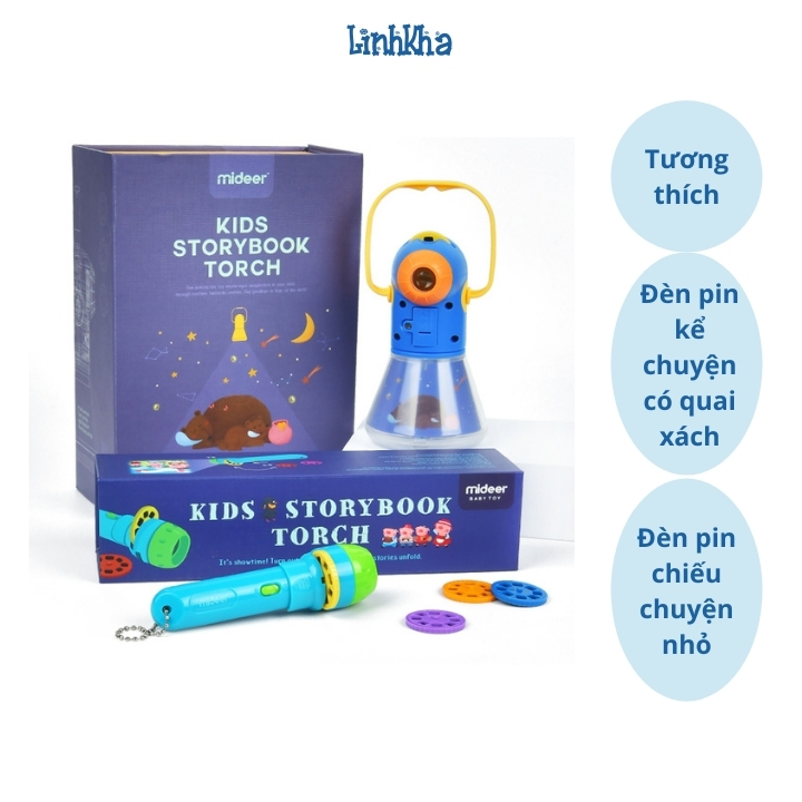 Bộ 4 Đĩa Chiếu Chuyện Dùng Cho Đèn Pin Kể Chuyện Mideer - Story Disc for Mideer Storybook torch