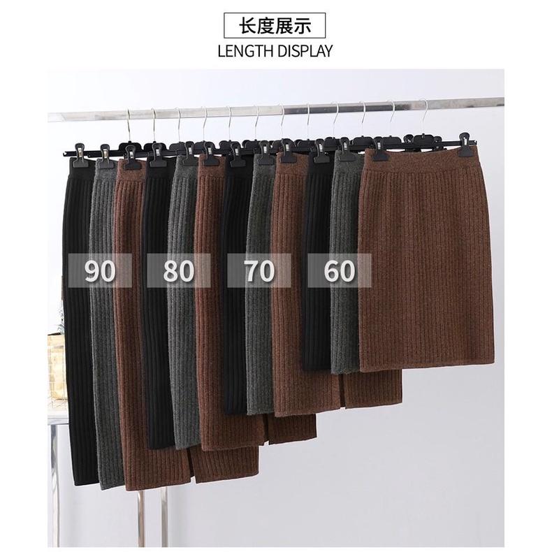 MS150 Chân váy len xẻ tà Quảng Châu nhiều lựa chọn