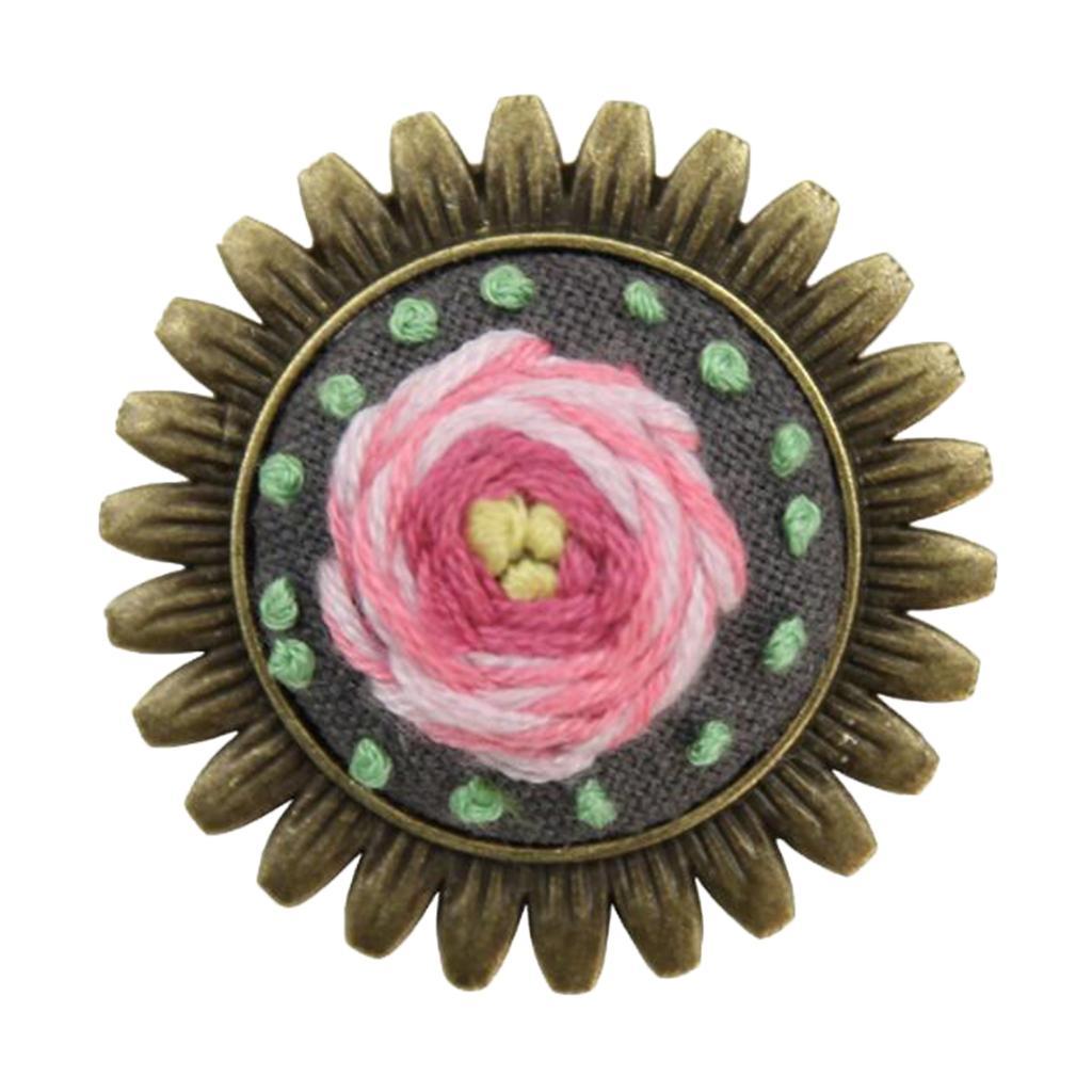 Brooch Cross Stitch Embroidery Starter Kit Needlework Craft