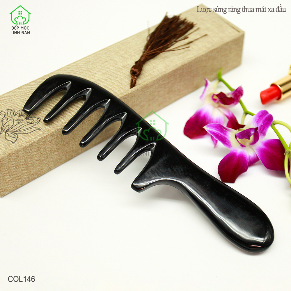 Lược Sừng Răng Thưa Mẫu Massage Đầu