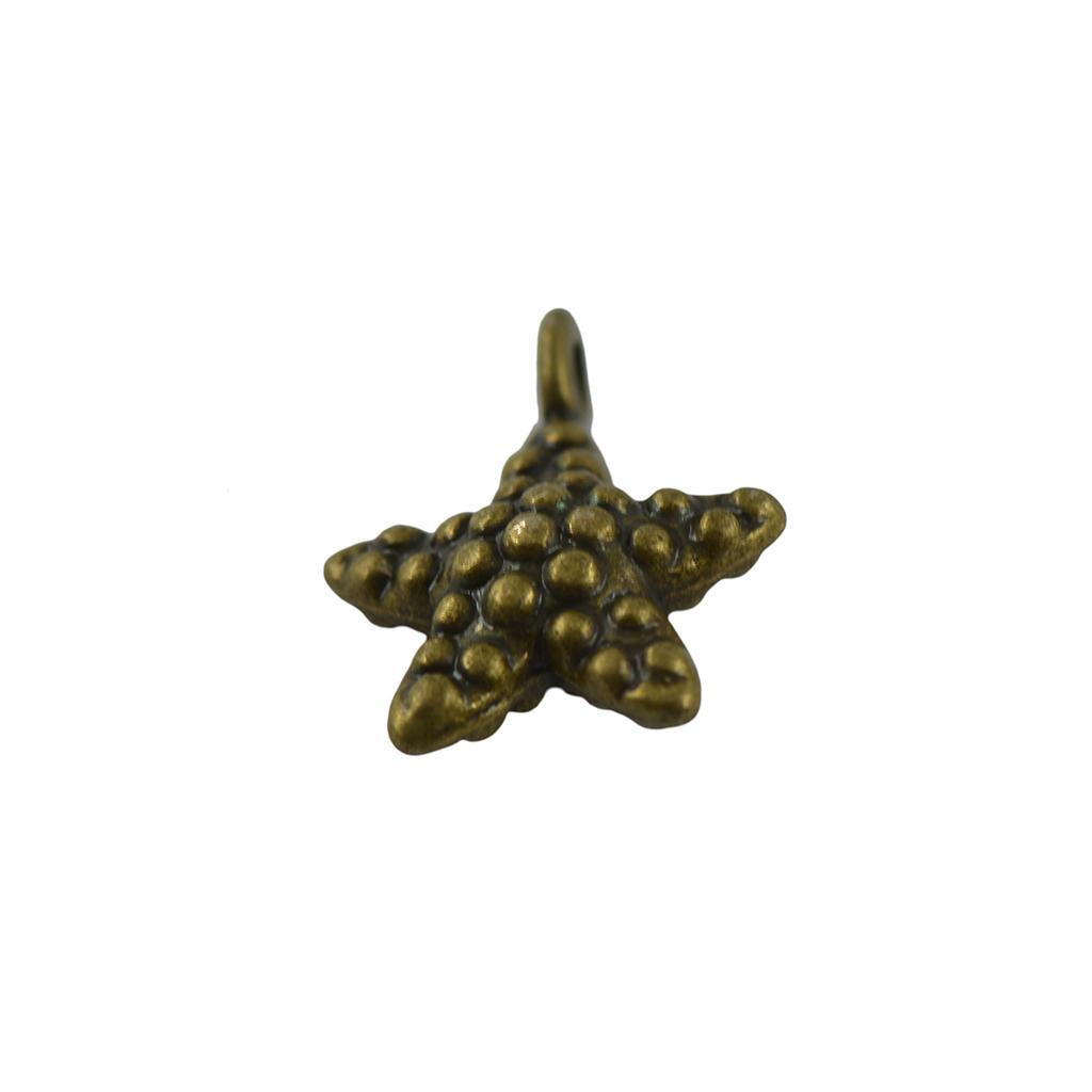 Vintage Bronze 3D Ocean Starfish Charms Pendants DIY Jewelry Making Pack of 30Pcs