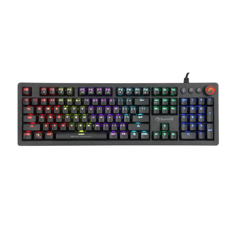 Bàn phím cơ blue switch Marvo KG917 siêu phẩm game PUBG - tích hợp icon thao tác trên keycaps (Đen) HÀNG CHÍNH HÃNG