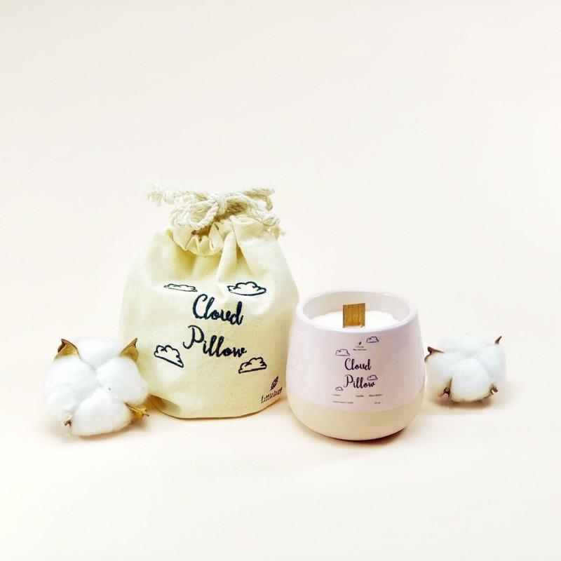 Nến thơm LÁ NHỎ Cloud Pillow (Cotton + Vanilla + Shea Butter) Đem hương của mây về nhà