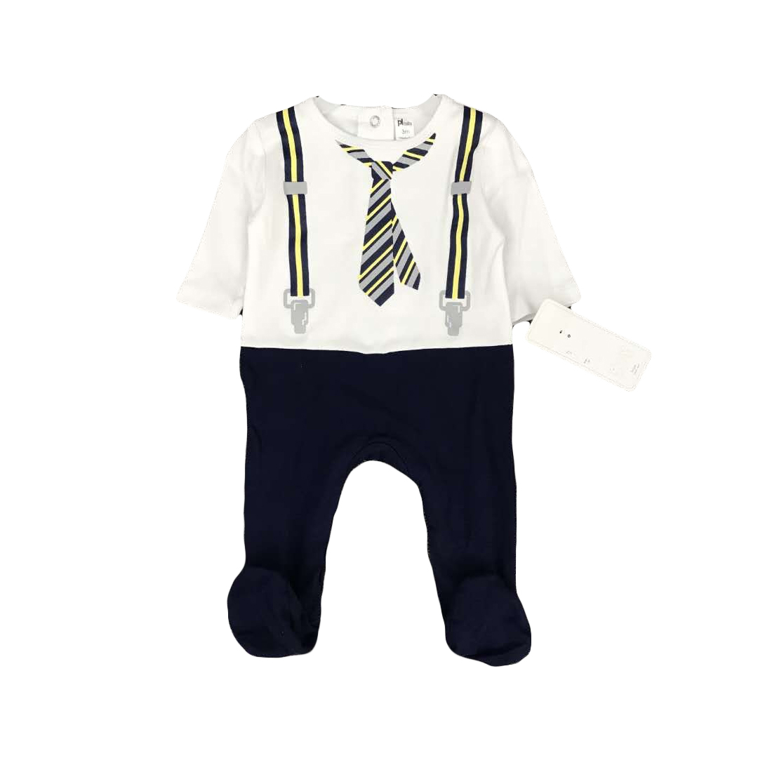 Bộ 2 sleepsuit liền tất bé trai họa tiết tuxedo các size cho bé 0-12 tháng