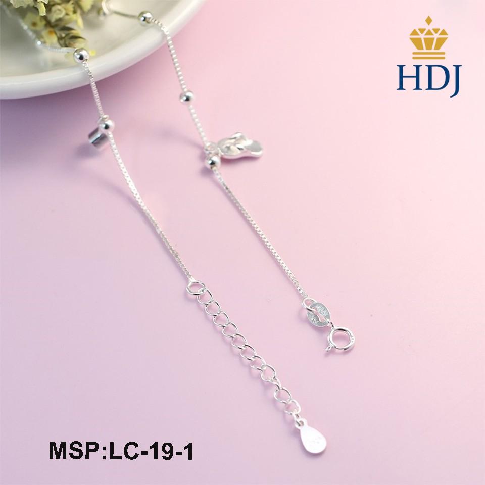 Lắc chân nữ bạc 925 hình trái tim đính đá đơn giản trang sức  HDJ mã LC-19-1