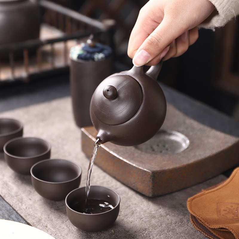 Bộ ấm chén pha trà tử sa có thể mang đi Du lịch, đi làm Vân Phương Shop - Hàng chính hãng