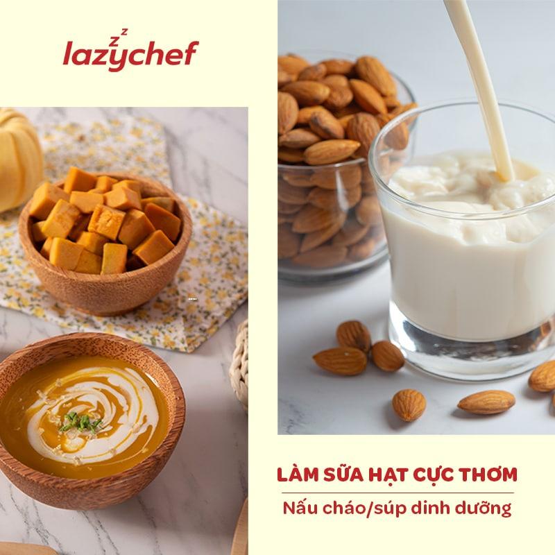 Máy Xay Sinh Tố Đa Năng Lazychef 5in1- Làm Smoothie, Soup Bột Mịn, Sữa Ngô, Bình Đun Nước Công Nghệ Đức – Hàng Chính Hãng