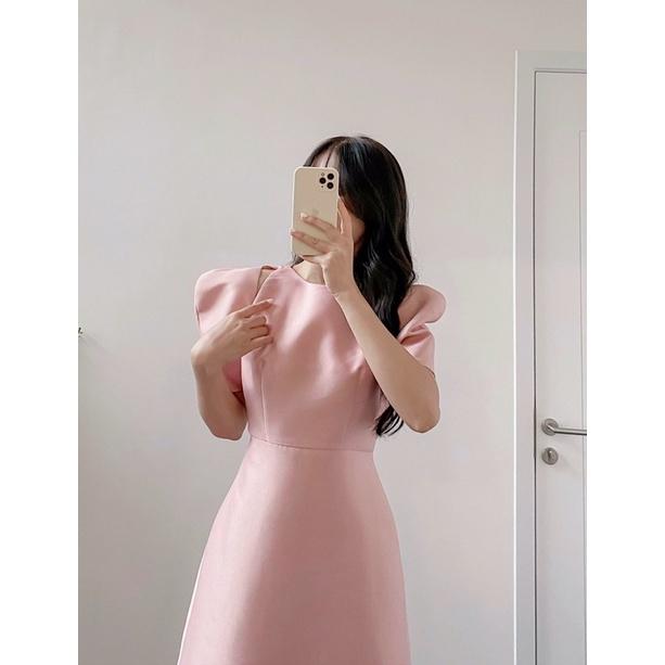 Váy nữ tay bồng khuyết 2 vai chân dáng a hàng thiết kế vvnt092206 by germe