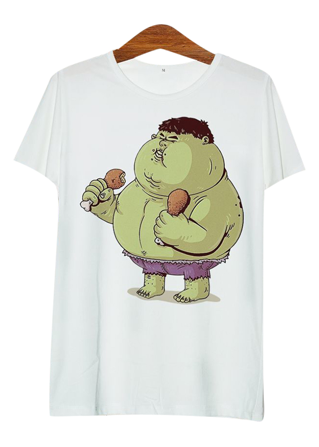 Áo thun tay màu Hulk béo phì ATFU100