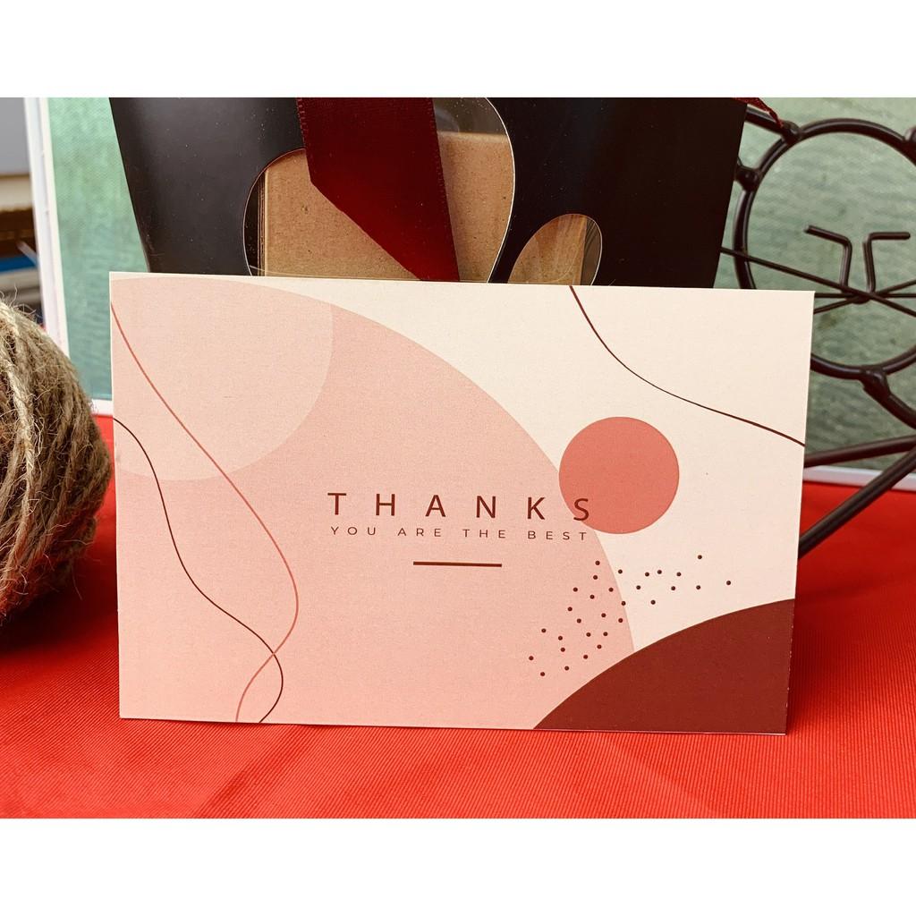 Thiệp Cảm ơn,Thank you card đẹp 12*17cm in giấy mỹ thuật ánh trai kèm phong bì