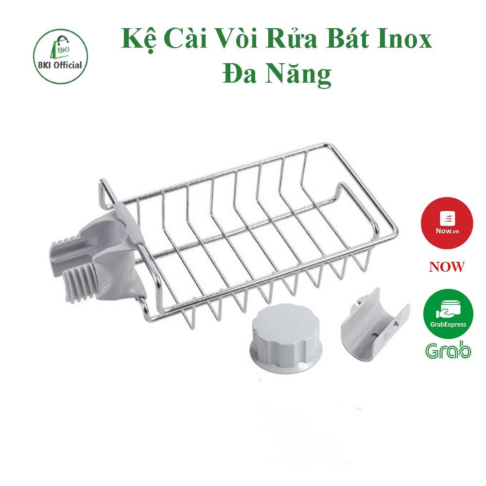 Kệ Cài Vòi Rửa Bát INOX Thép Không Rỉ Đa Năng Để Bối Rửa Để Xà Phòng- KEINOXNHO