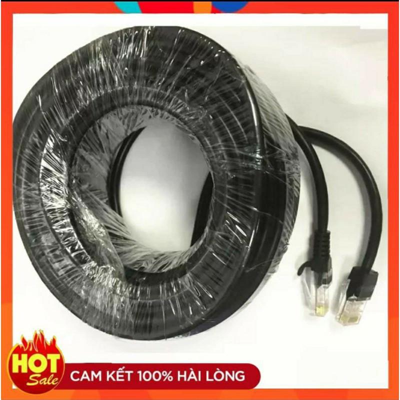 Dây mạng cat5e dài 20M 25M 30M 40M 50M 60M chuẩn đúc sẵn 2 đầu bấm-dây mạng lan internet tốt xịn cao cấp