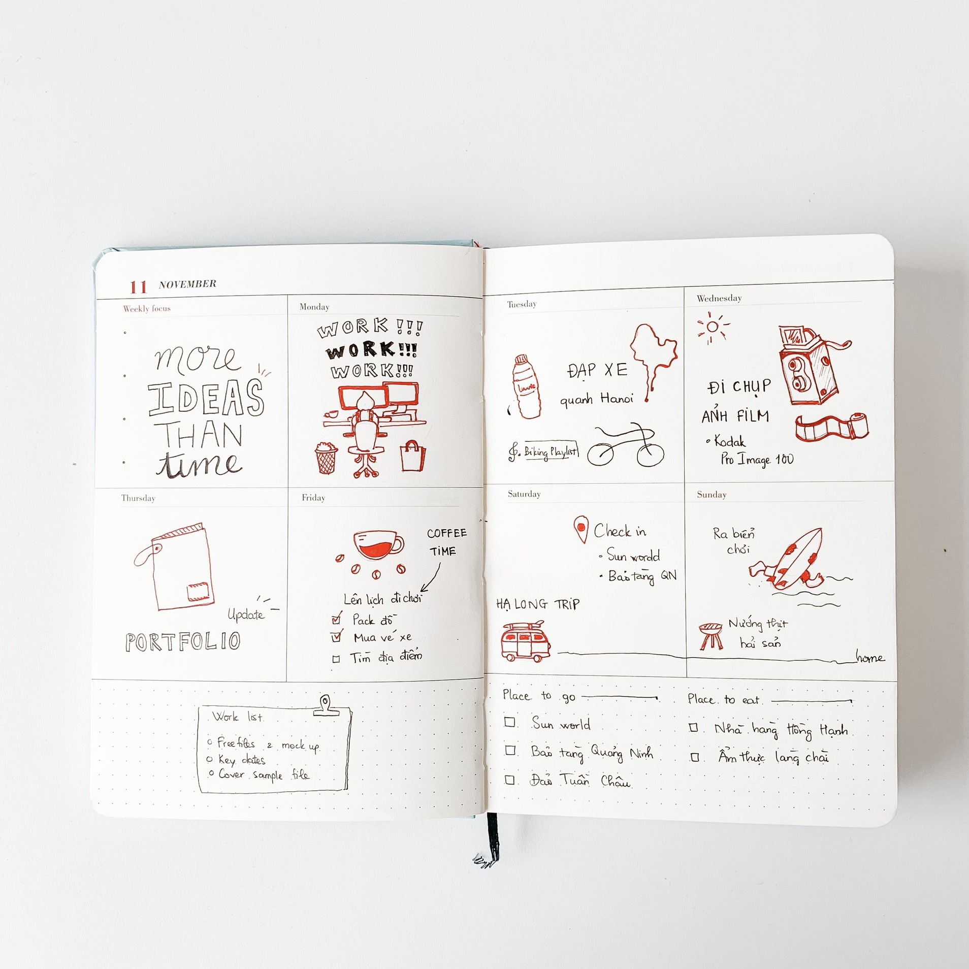 Sổ tay Planner 2021 Crabit Notebuck - Sổ Kế hoạch 2021 Bìa cứng - Lịch năm, tháng, tuần, trang dot, bản đồ Việt Nam