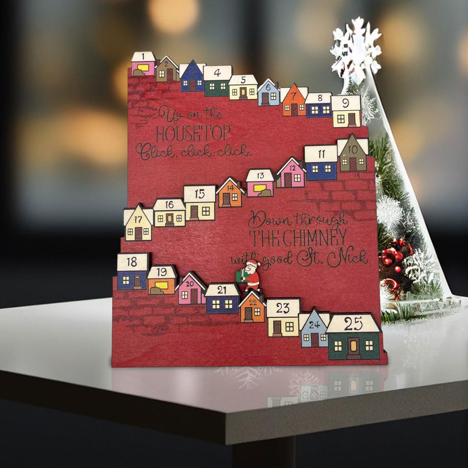 Advent Calendar Ornament Reusable Christmas Wooden Advent Calendar