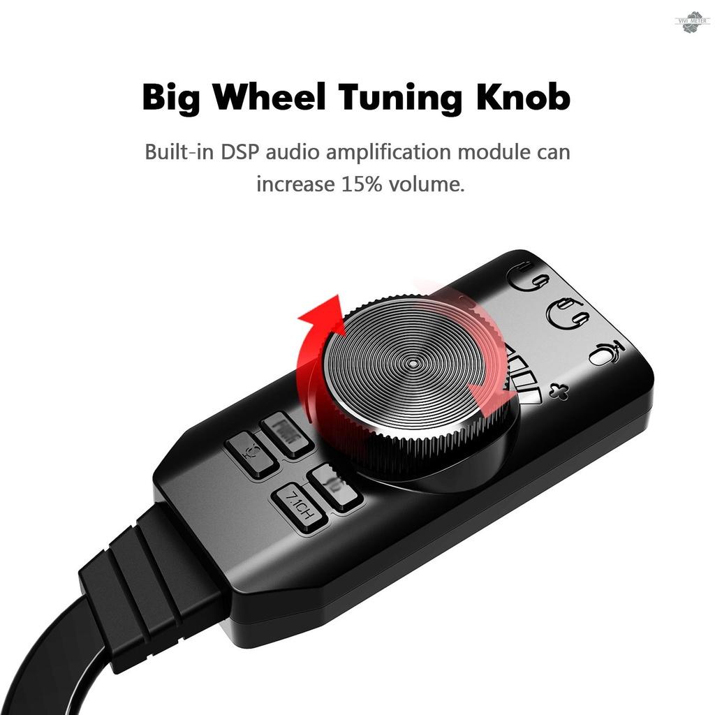 Thẻ Âm Thanh Ngoài Gs3 Usb 2.0 7.1 Kênh Điều Khiển Âm Lượng Micro Cho Laptop Pc
