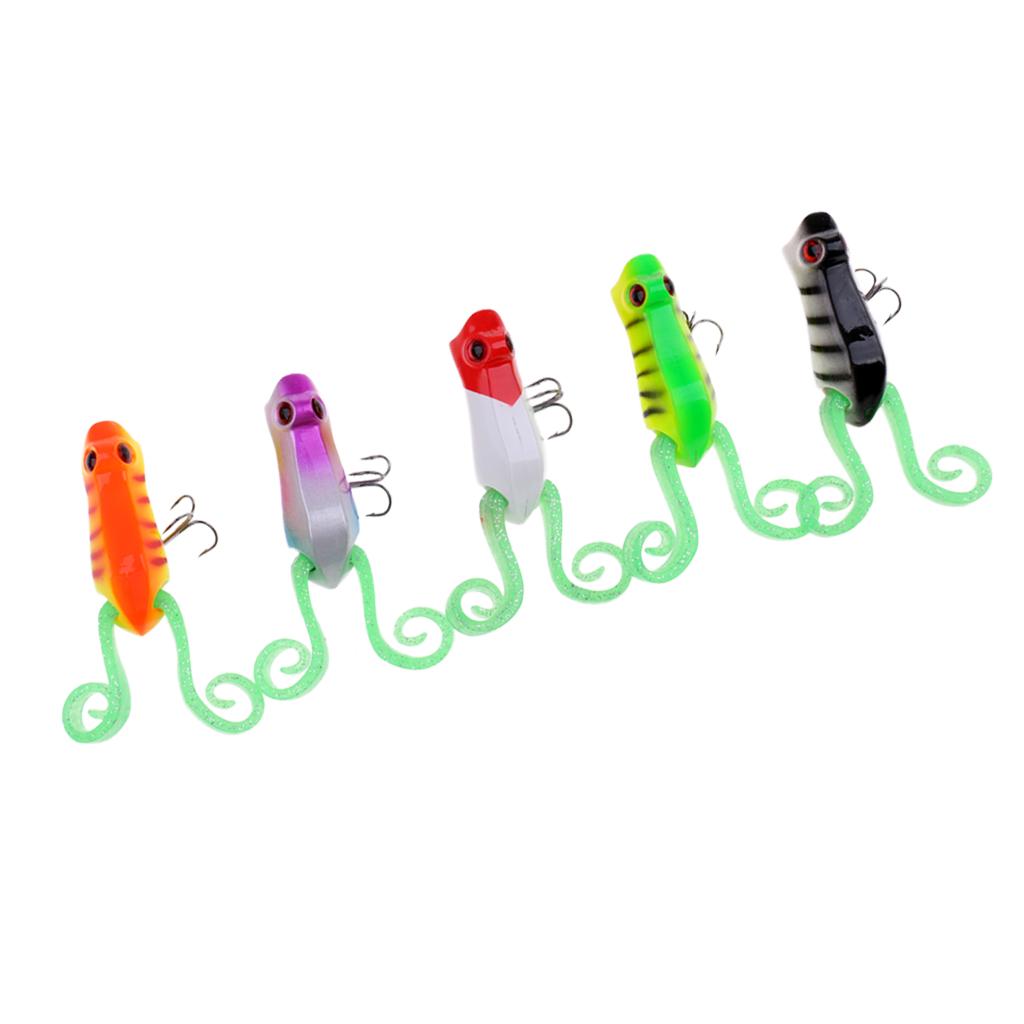 5 Pieces Fishing Lures Crankbaits Hooks Artificial Soft Bait Tackle