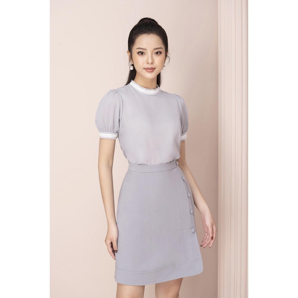 Áo Sơ Mi Thiết Kế Nữ Cao Cấp LUPERI LFSM1204 Dáng Suông, Bo Tay, Cổ Tròn, Phù Hợp Với Nhiều Loại Trang Phục