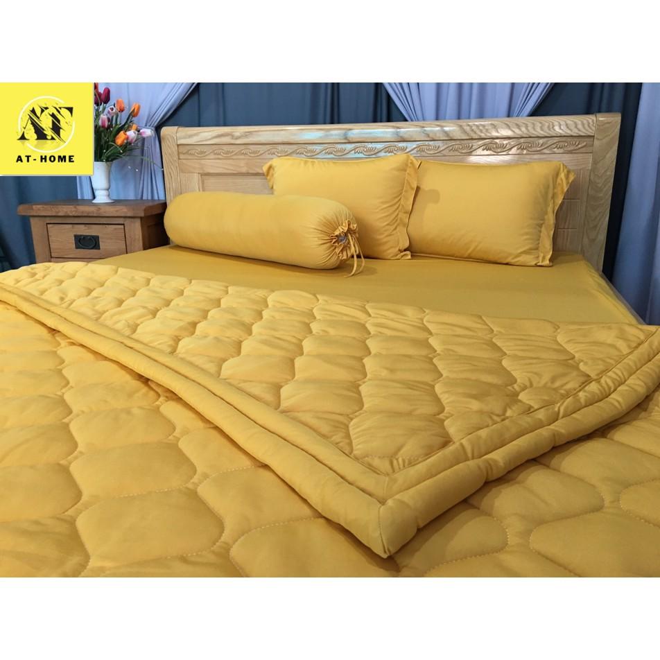 Bộ 4 Món Ga Gối Thun Mát Mềm Thun Lạnh Cao Cấp Thương hiệu LAN PHAM BEDDING - Màu Vàng