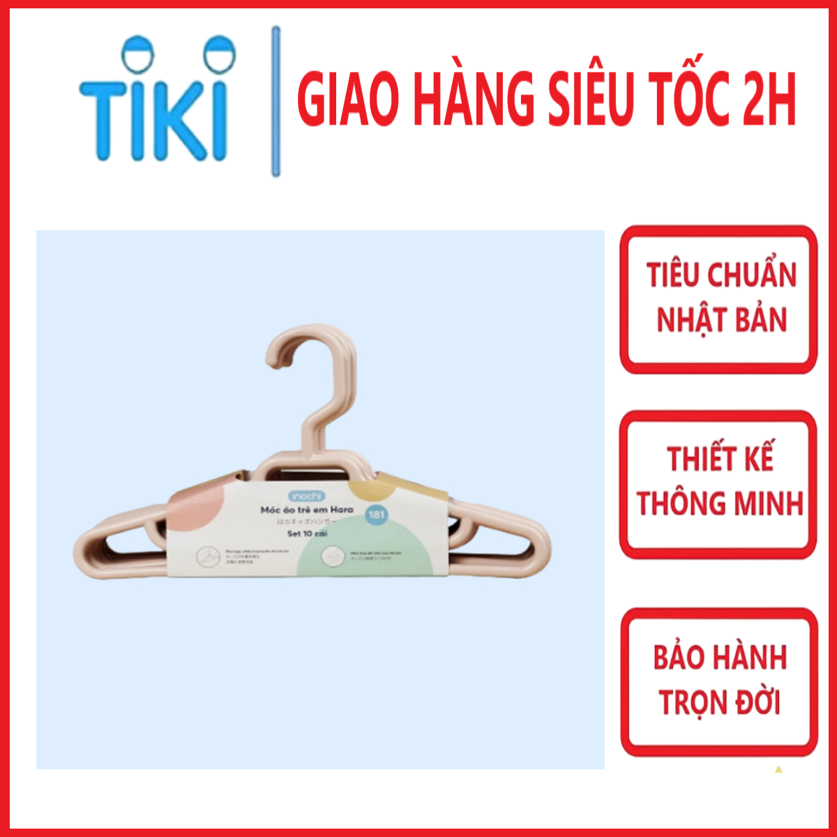 Set 10 chiếc móc áo trẻ em Hara 181 hàng cao cấp - giao màu ngẫu nhiên